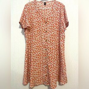 07. Peach Floral Button Sundress